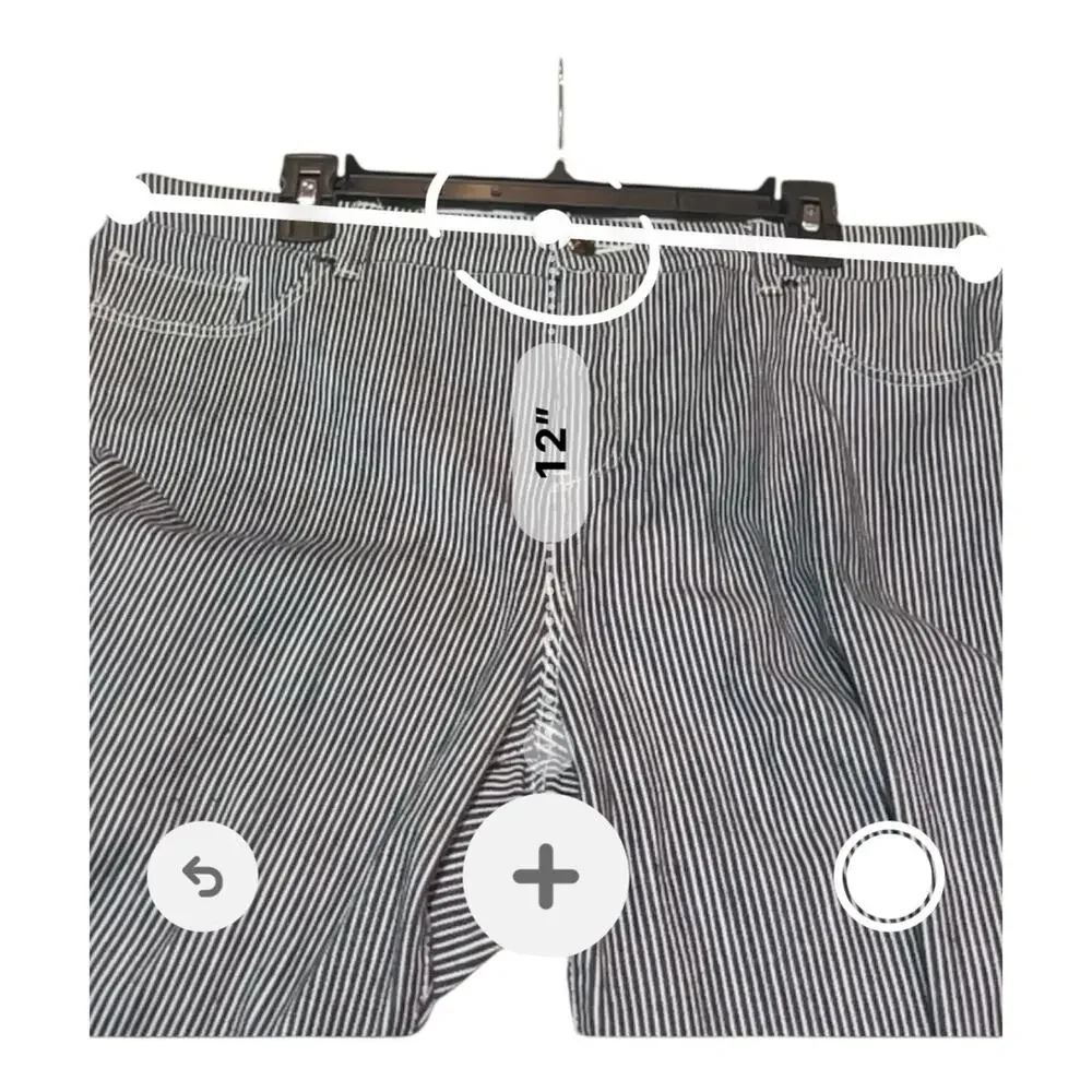 Chico’s So Slimming Jeans Women Sz 2.5 (14) Pinstriped Girlfriend Stretch Pants - Picture 6 of 7